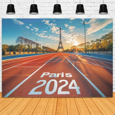 2024 Jeux Olympiques de Paris Sous la Tour Piste Toile de fond RR6-25