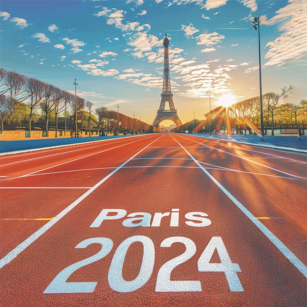 2024 Jeux Olympiques de Paris Sous la Tour Piste Toile de fond RR6-25