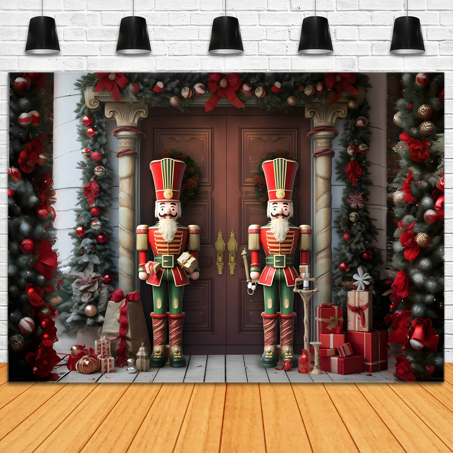 Toile de fond photographie arbres de Noël casse-noisette RR6-55
