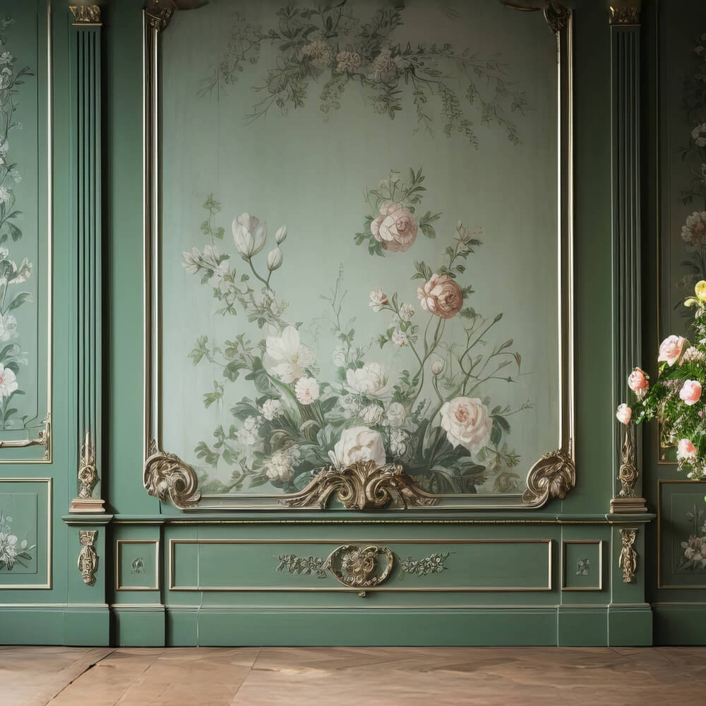 Toile de fond Mural Rétro Fleuri Intérieur Classique RR6-80