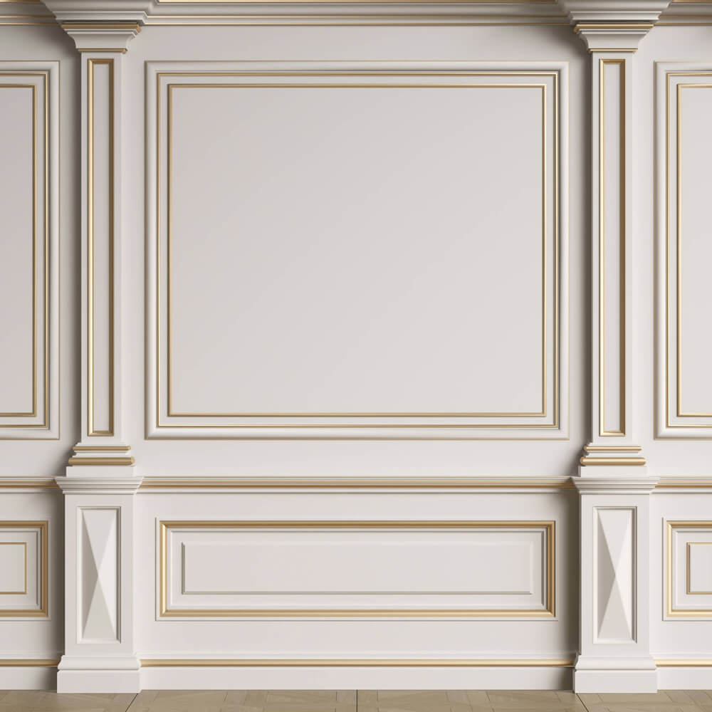 Toile de fond Mur Rétro Blanc Intérieur Pièce Vide RR6-90