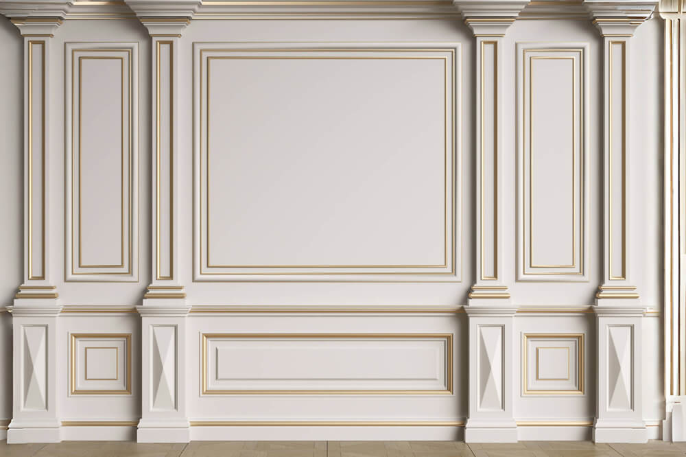 Toile de fond Mur Rétro Blanc Intérieur Pièce Vide RR6-90