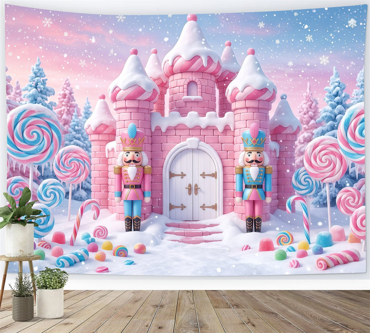 Fond Casse-Noisette Pays Des Douceurs Château Bonbons Rose RR610-10