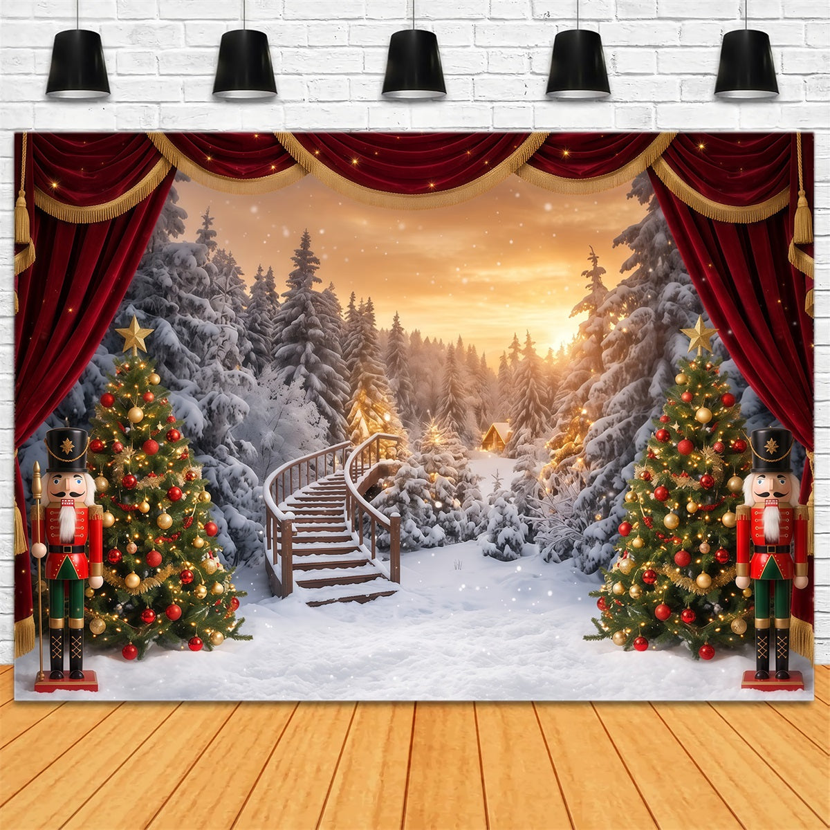 Fond De Noël Forêt Hivernale Scène Casse-Noisette RR610-109