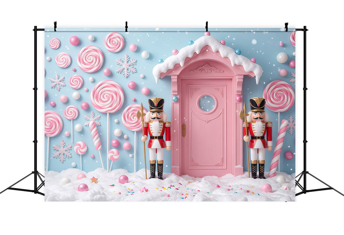 Fond Casse-Noisette Pays Des Douceurs Porte Rose Neige RR610-38