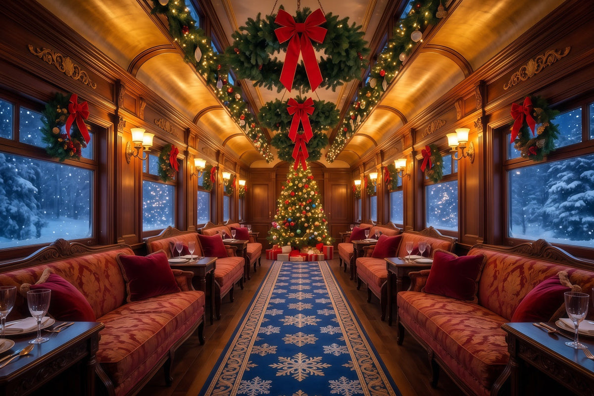 Fond Photo De Noël Salon Ferroviaire Festif RR610-61