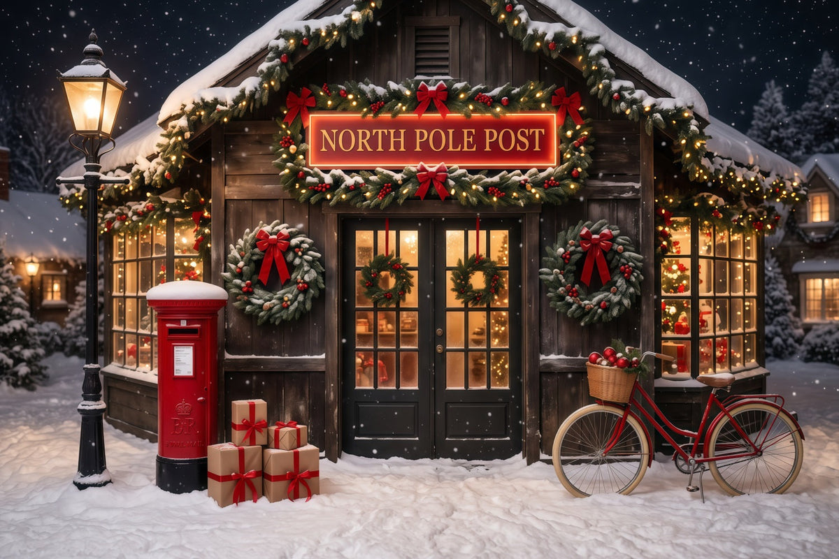 Fond Photo Pôle Nord Bureau De Poste Enneigé RR610-63