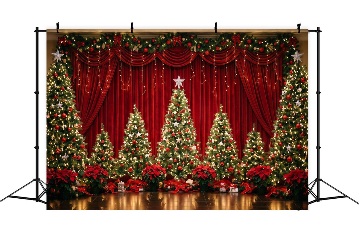 Fond Photo De Noël Rideau Velours Présentoir Sapin RR610-99