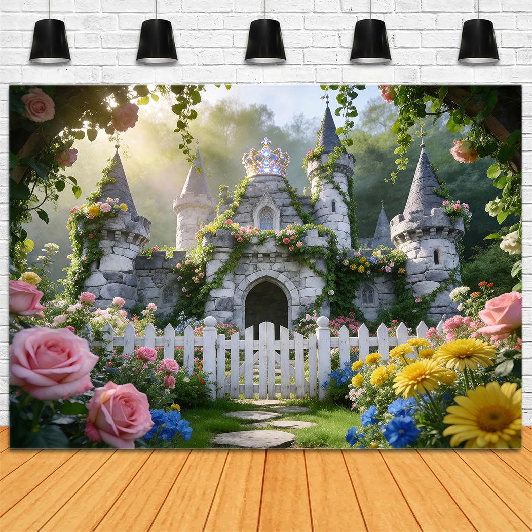 Fond Studio Floral Printanier Floraison Jardin Château Féérique RR62-26