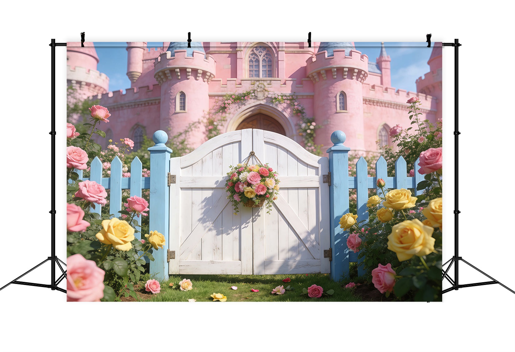 Fond Photo Jardin Enchanté Château Rose Portail Floral De Roses RR62-35