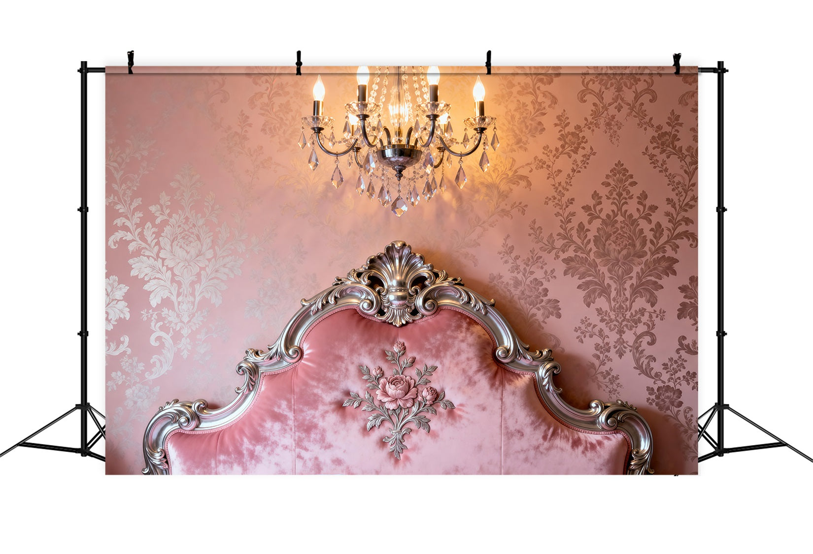 Toile de fond Studio Boudoir Romance Damassé Rose Orné RR62-53