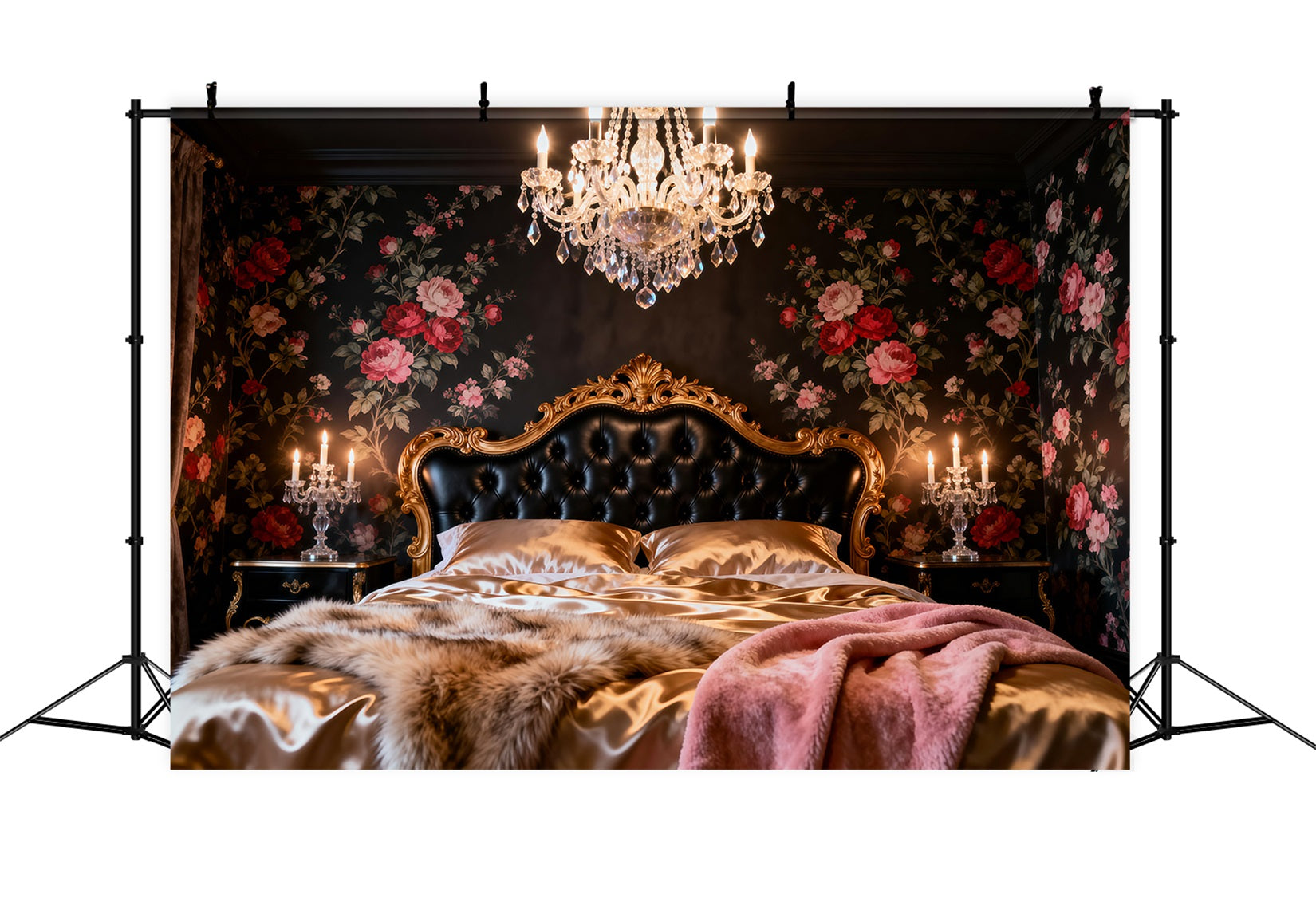 Fond Photo Boudoir Luxe Lustre Floral Sombre RR62-57