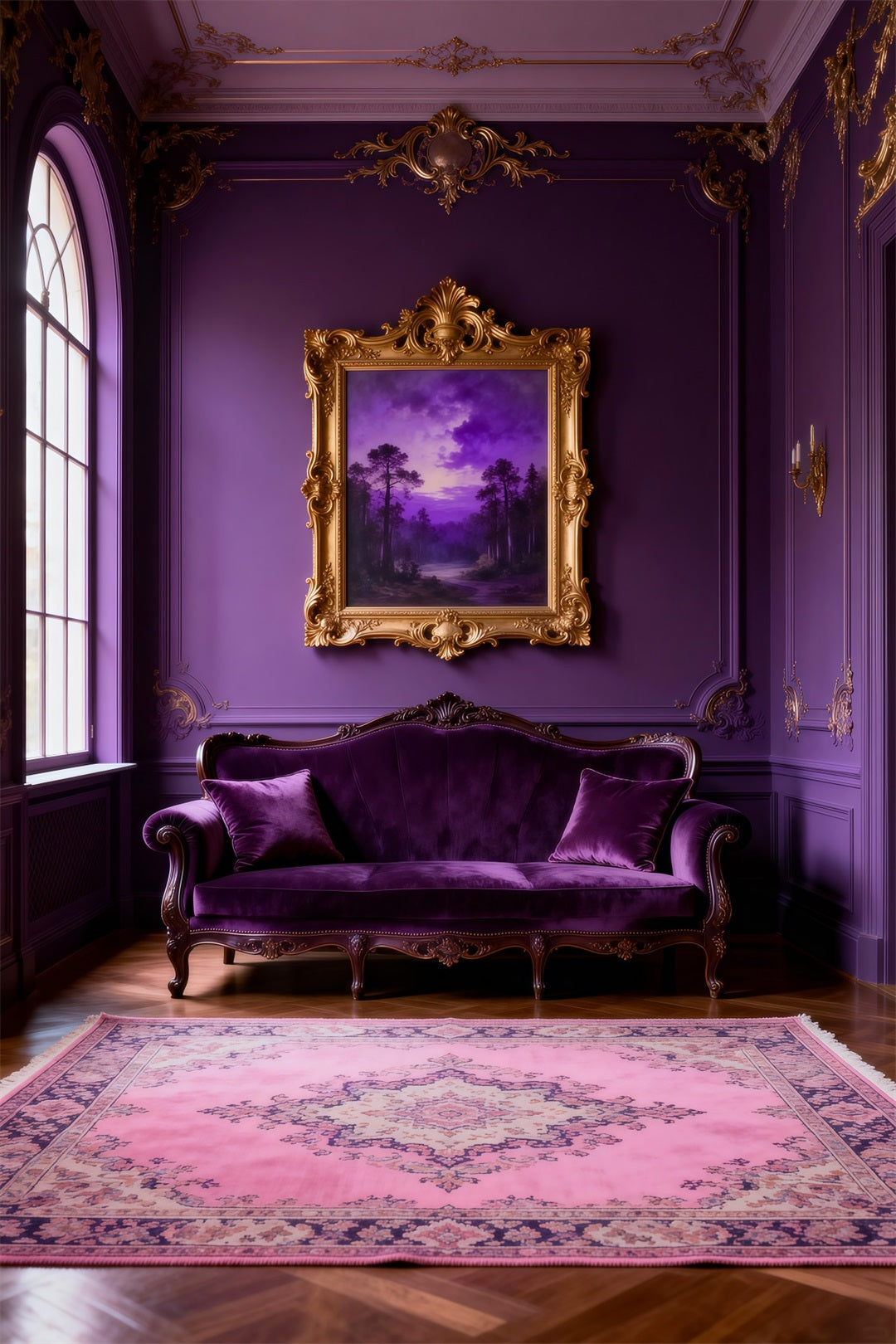 Toile de fond Boudoir Salon Velours Améthyste Royal RR62-71