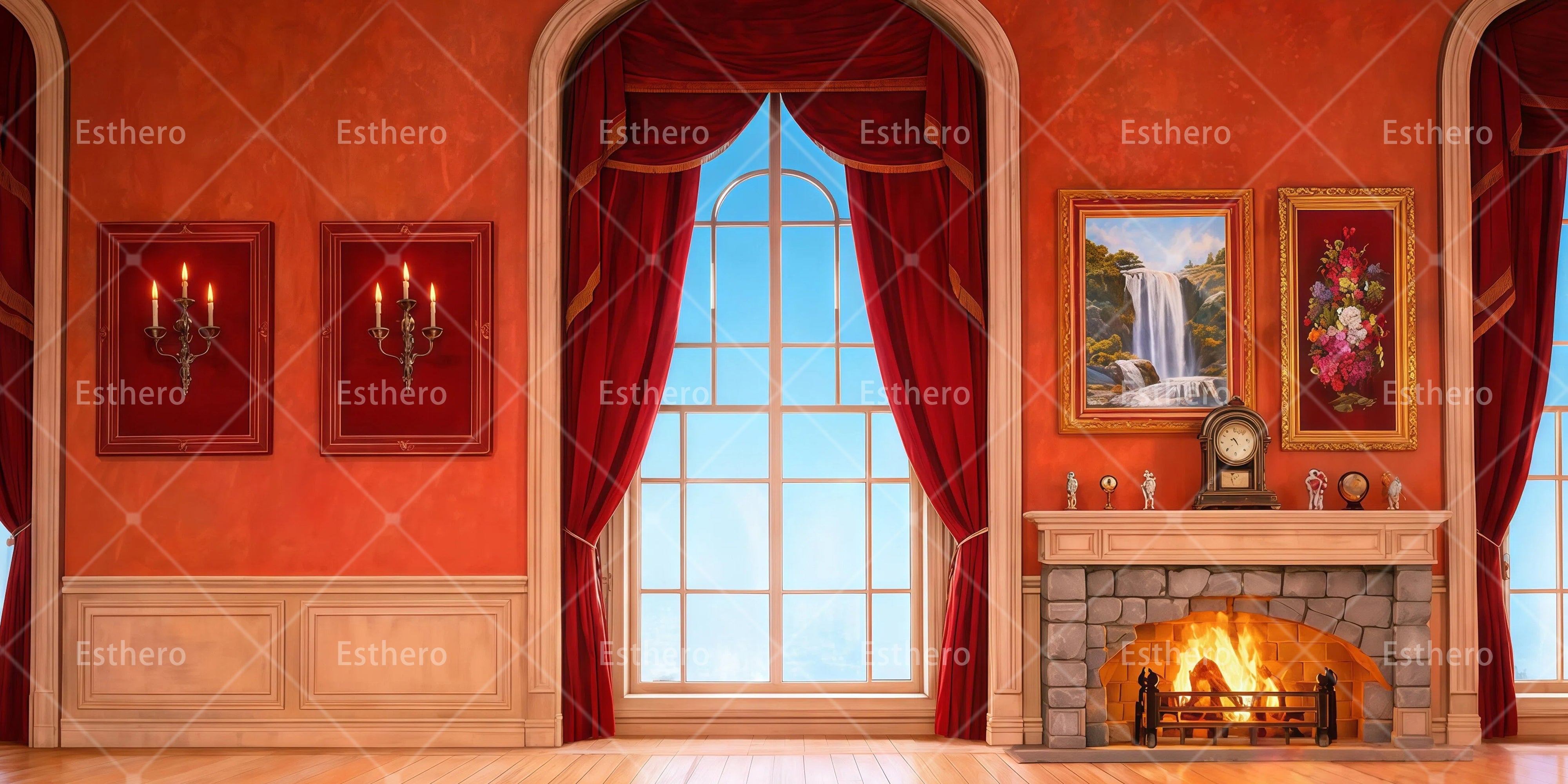 Toile de fond salon luxueux décor de théâtre RR65-T39