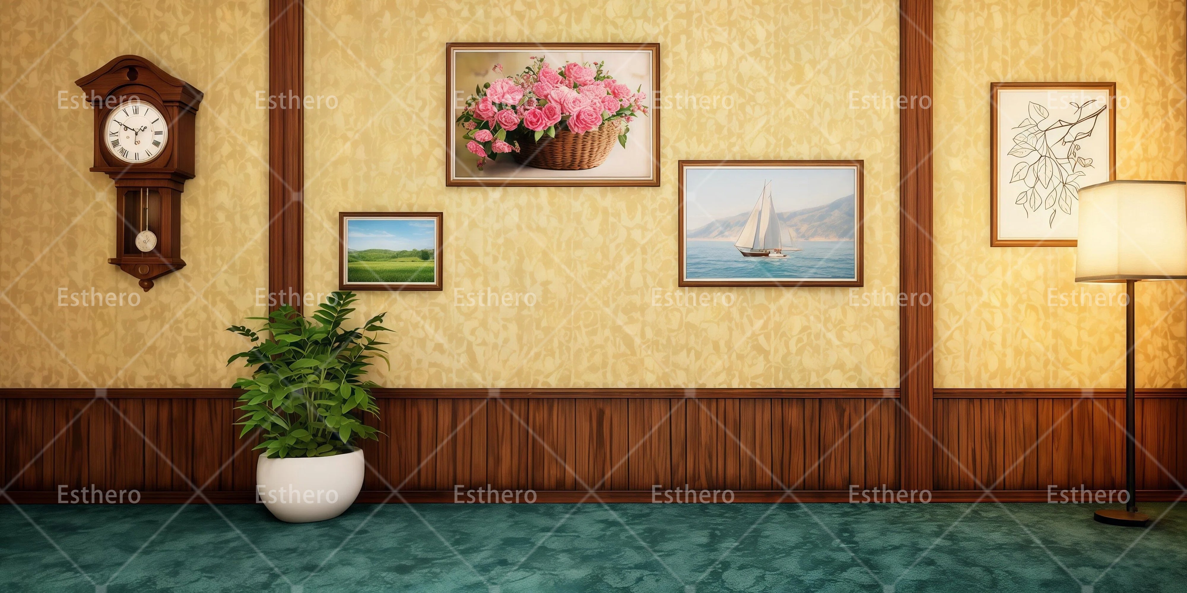 Toile de fond salon intérieur décor de scène RR65-T50