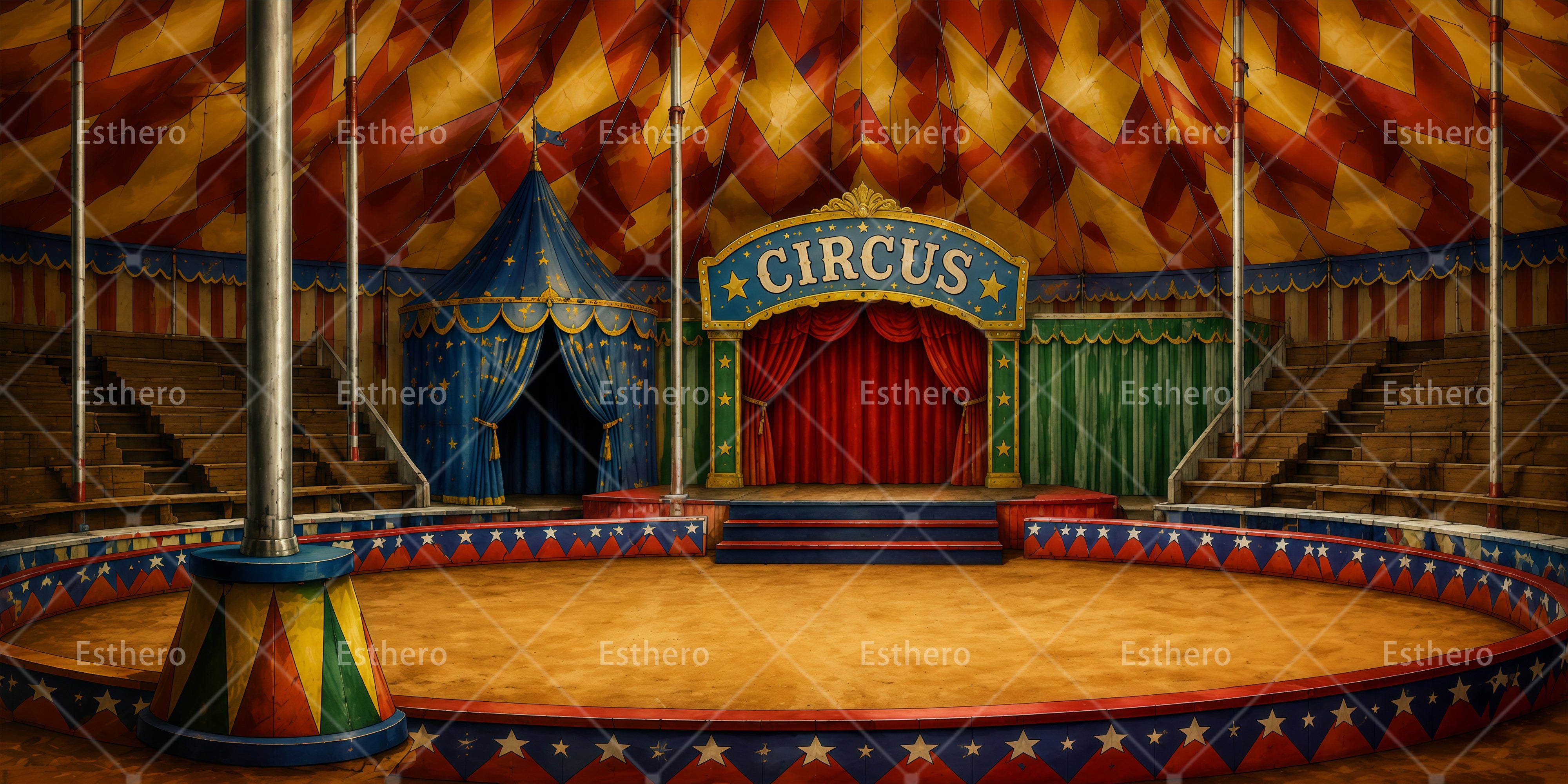 Toile de fond cirque scène de spectacle décor VBS RR65-T5