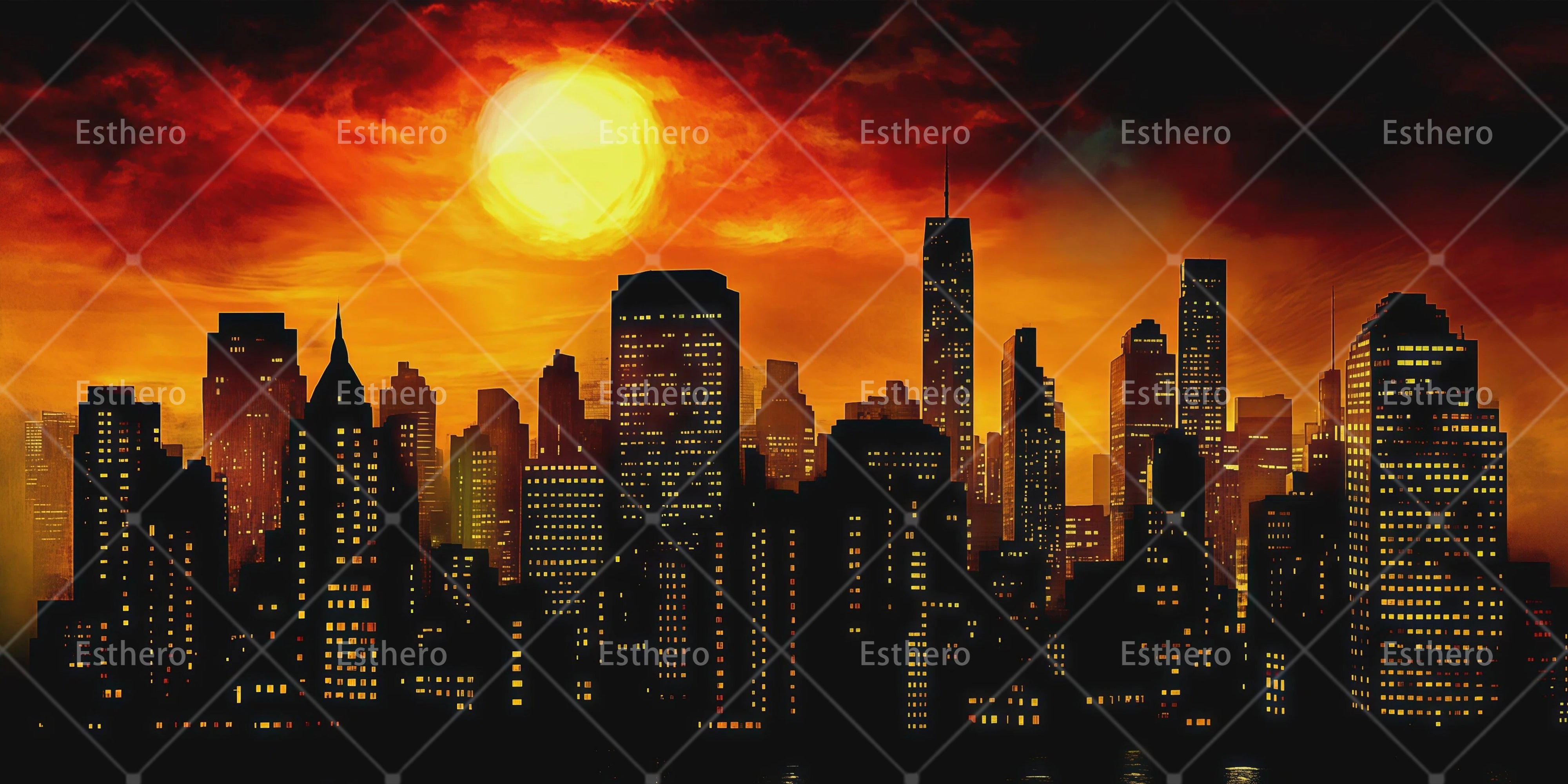 Décor de Scène Ville de Style Manhattan RR66-T25