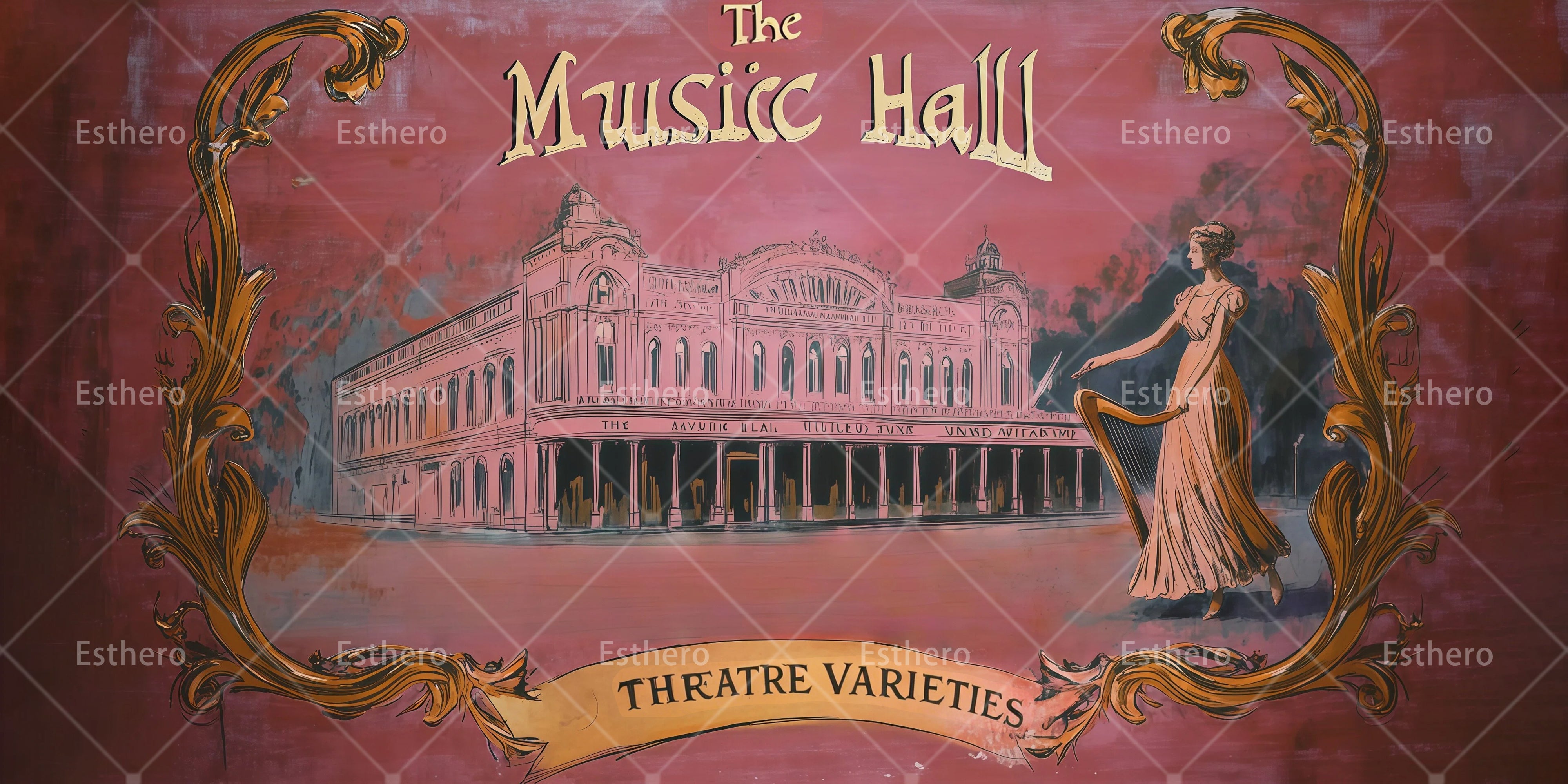 Toile de Fond Salle de Spectacle pour Pièce de Théâtre RR66-T33