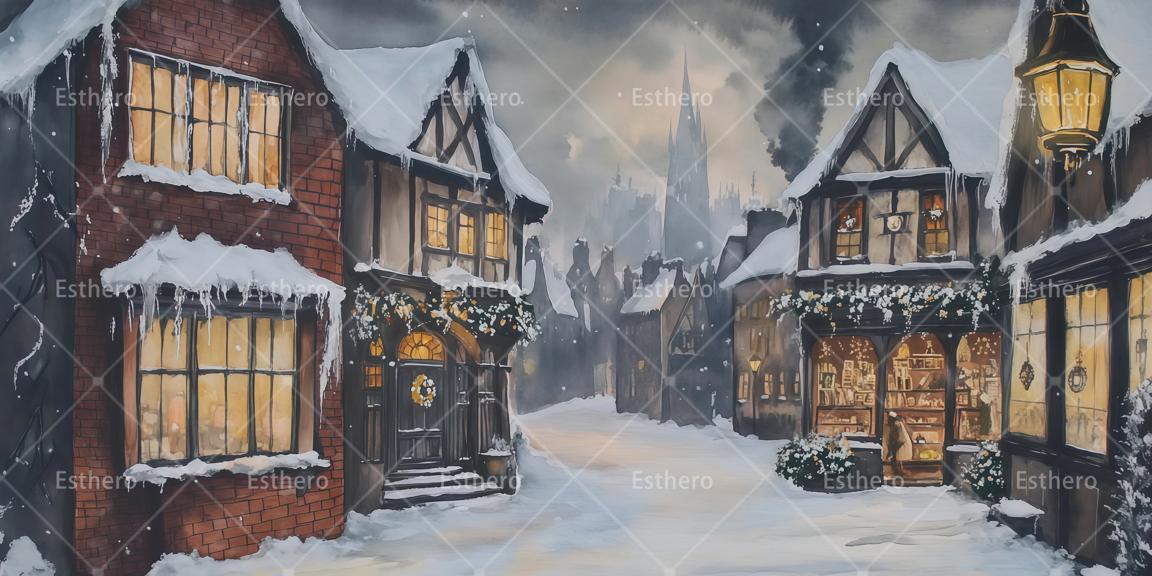 Décor de Théâtre Rue Dickens pour Spectacle Scolaire RR66-T36