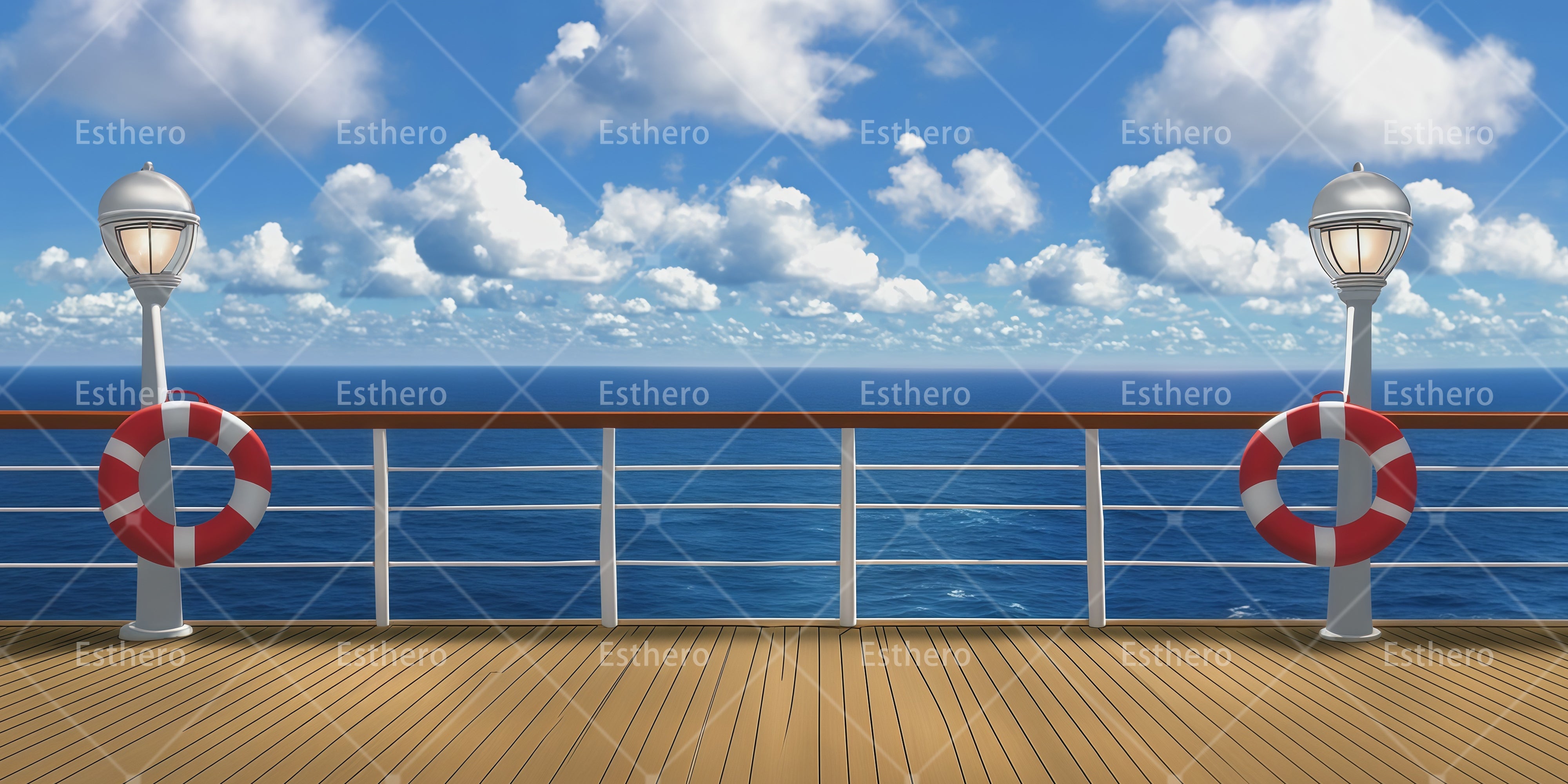 Toile de Fond de Théâtre Pont de Navire de Croisière RR66-T63