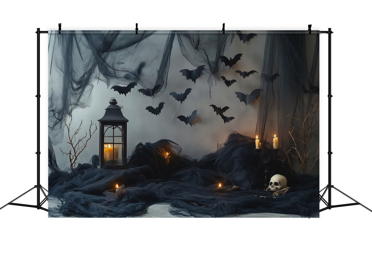 Décor Photo D'Halloween Chauve-Souris Sombre Bougies Rideaux Décor Photo D'Halloween À Faire Soi-Même RR67-100