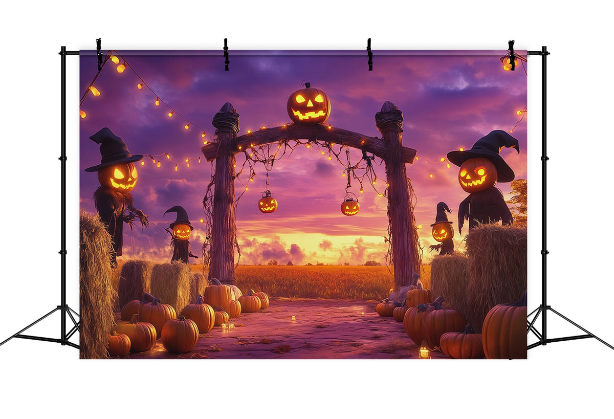 Idées De Décors Photo D'Halloween Citrouilles Arche De Récolte Épouvantails RR67-12