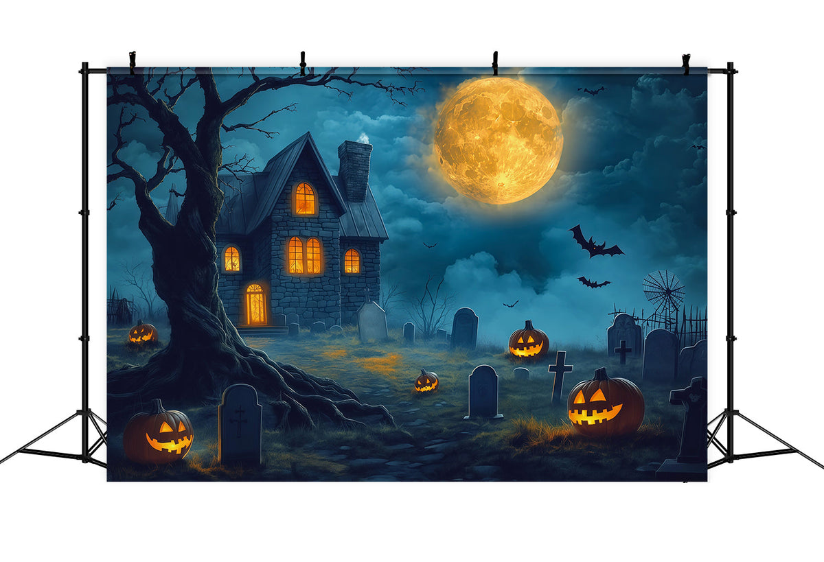 Décor De Maison D'HalloweenLune Dorée Cimetière Hanté Décor De Cimetière D'Halloween RR67-127