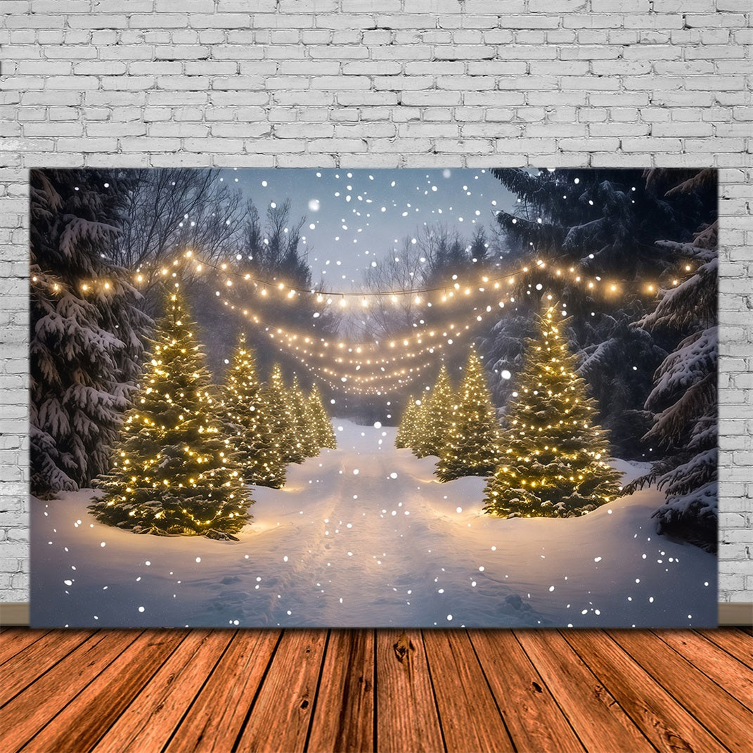 Décor De Noël Féérique Chemin Lumineux De La Forêt Enneigée Décors De Noël D'Intérieur RR68-91
