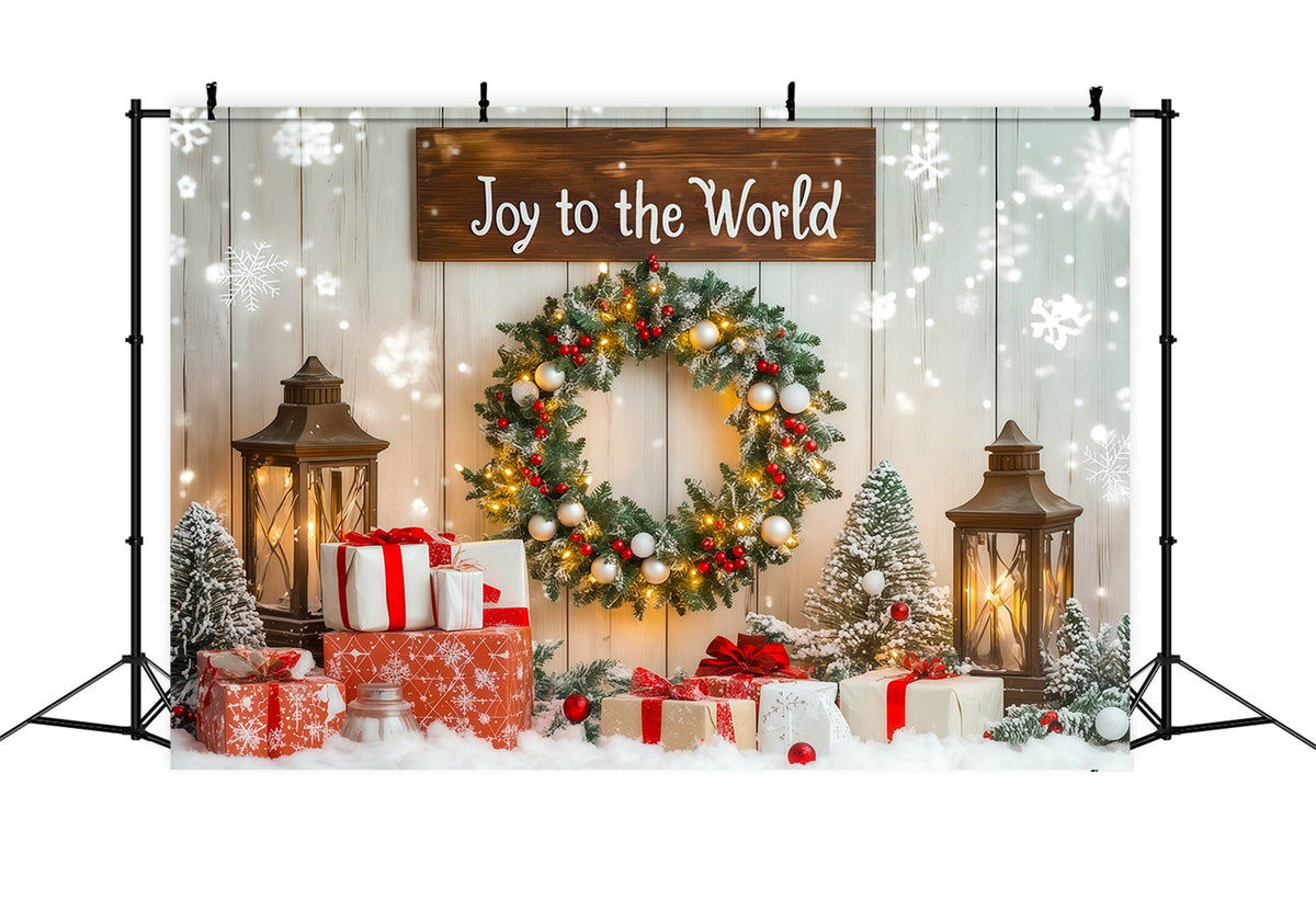 Fond De Couronne De Noël Joie Au Monde Décors Photographiques De Noël RR69-103