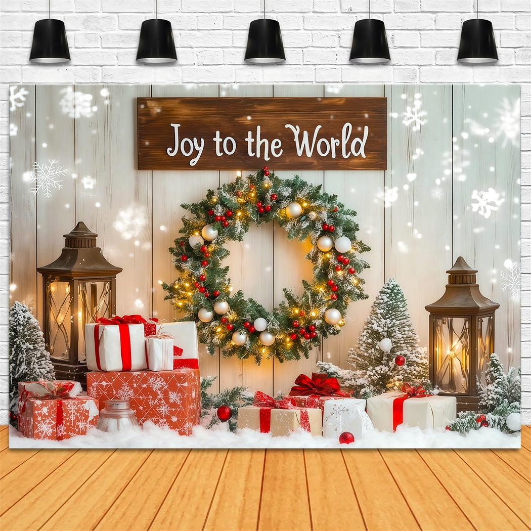 Fond De Couronne De Noël Joie Au Monde Décors Photographiques De Noël RR69-103