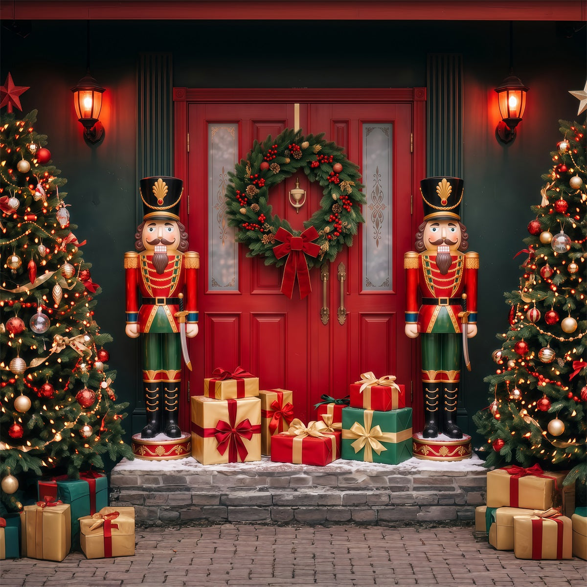 Décor De Porte De Noël Présentoir À Cadeaux Casse-Noisette Décor De Studio De Noël RR69-110