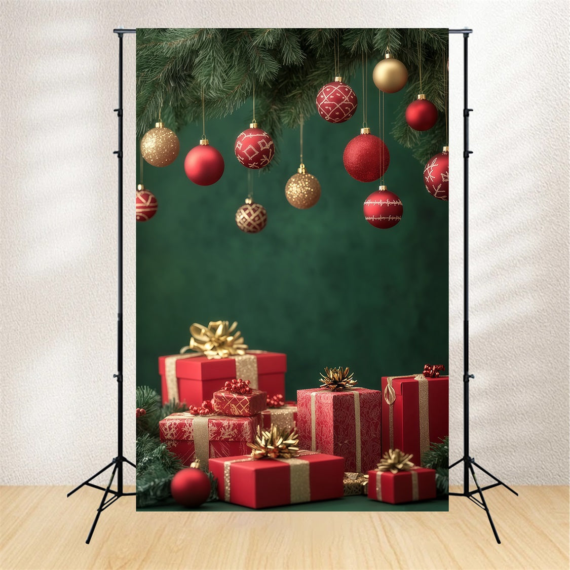 Fond De Boule De Noël Présentoir Pour Coffret Cadeau D'Ornement Décors De Noël Pour Photos RR69-21