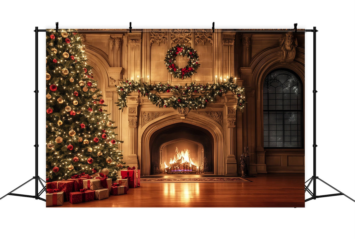 Décor De Noël Chaleureux Guirlande Lumineuse De Cheminée Luxueuse Décor Photo De Noël RR69-37