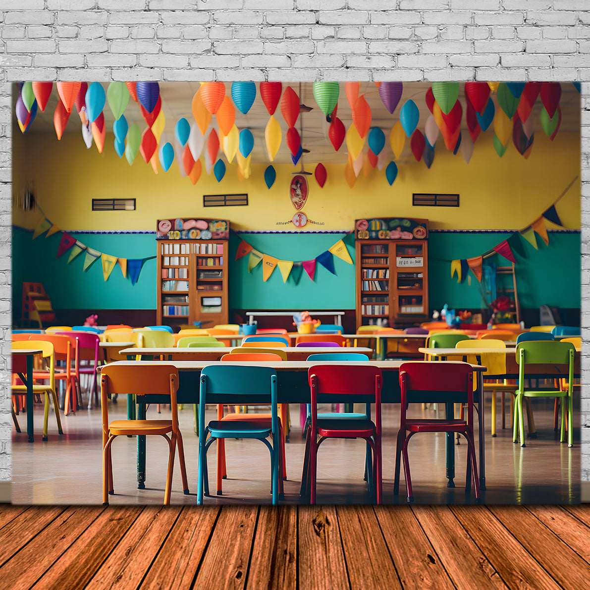 Toile de fond Rentrée des Classes Blocs de Couleurs Amusants LXX57-51