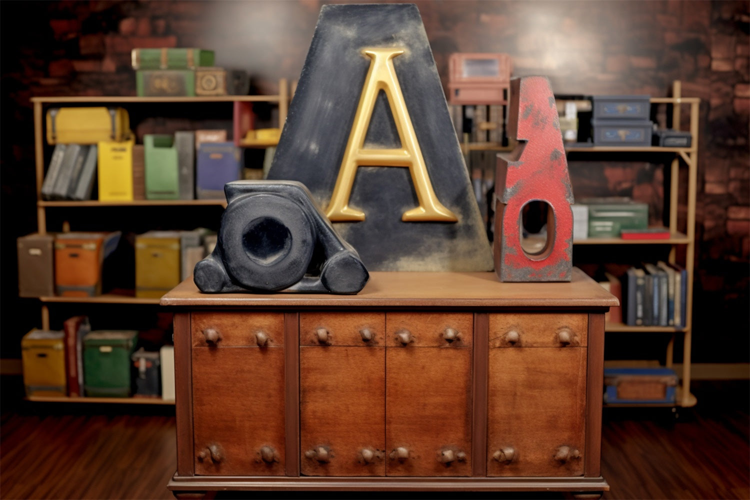 Toile de Fond de Valise avec Blocs Alphabet pour la Rentrée RR7-218