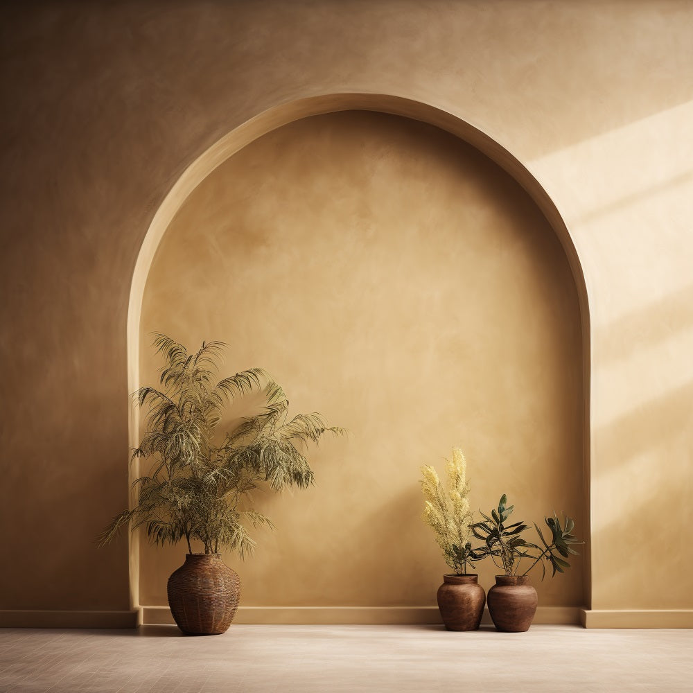 Sérénité Dorée Boho Toile de Fond Photographique RR7-22