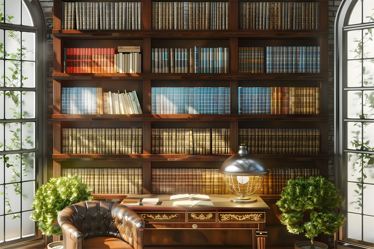 Toile de Fond de Bibliothèque d'Étude pour la Rentrée RR7-228