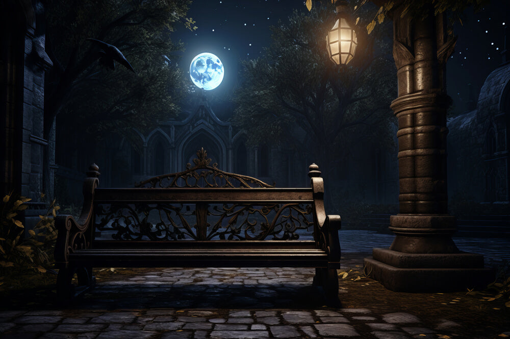 Toile de Fond de Photographie de Clair de Lune de Nuit d'Halloween RR7-33