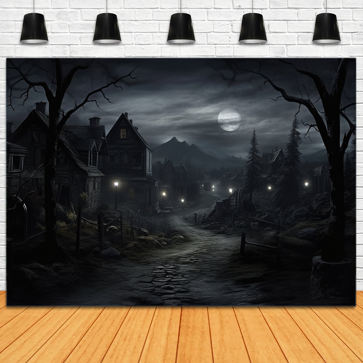 Toile de Fond de Photographie de Maisons Hantées d'Halloween RR7-38