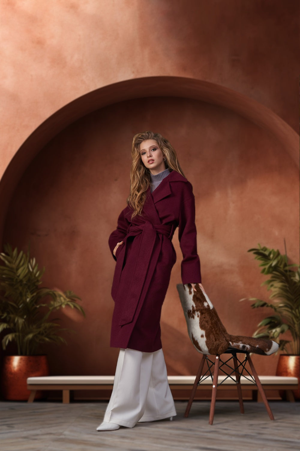 Béatitude en Terre Cuite Boho Toile de Fond Photographique RR7-5