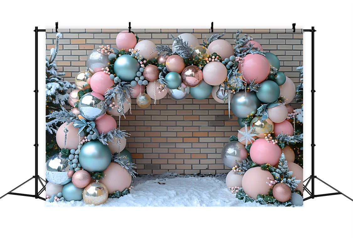 Toile de fond de Noël Arche de Ballons Merveilleuse RR7-574