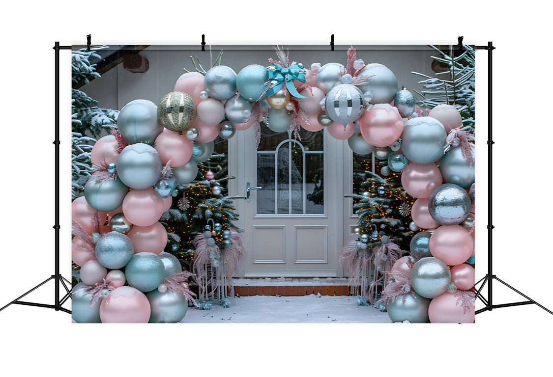 Toile de fond de Noël Élégante Arche de Ballons RR7-575