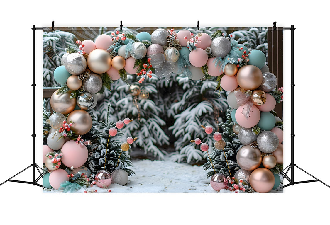 Toile de fond de Noël Festive Arche de Ballons RR7-576