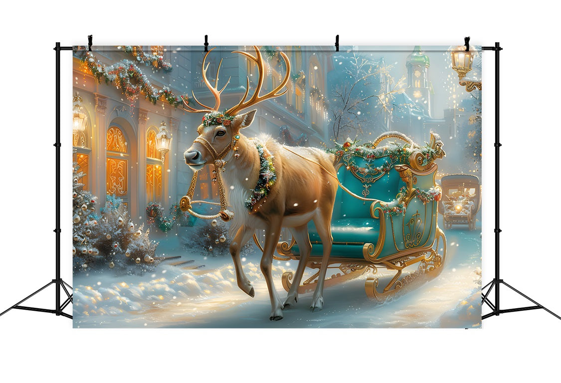 Toile de fond de Noël Balade Enchantée en Traîneau RR7-577