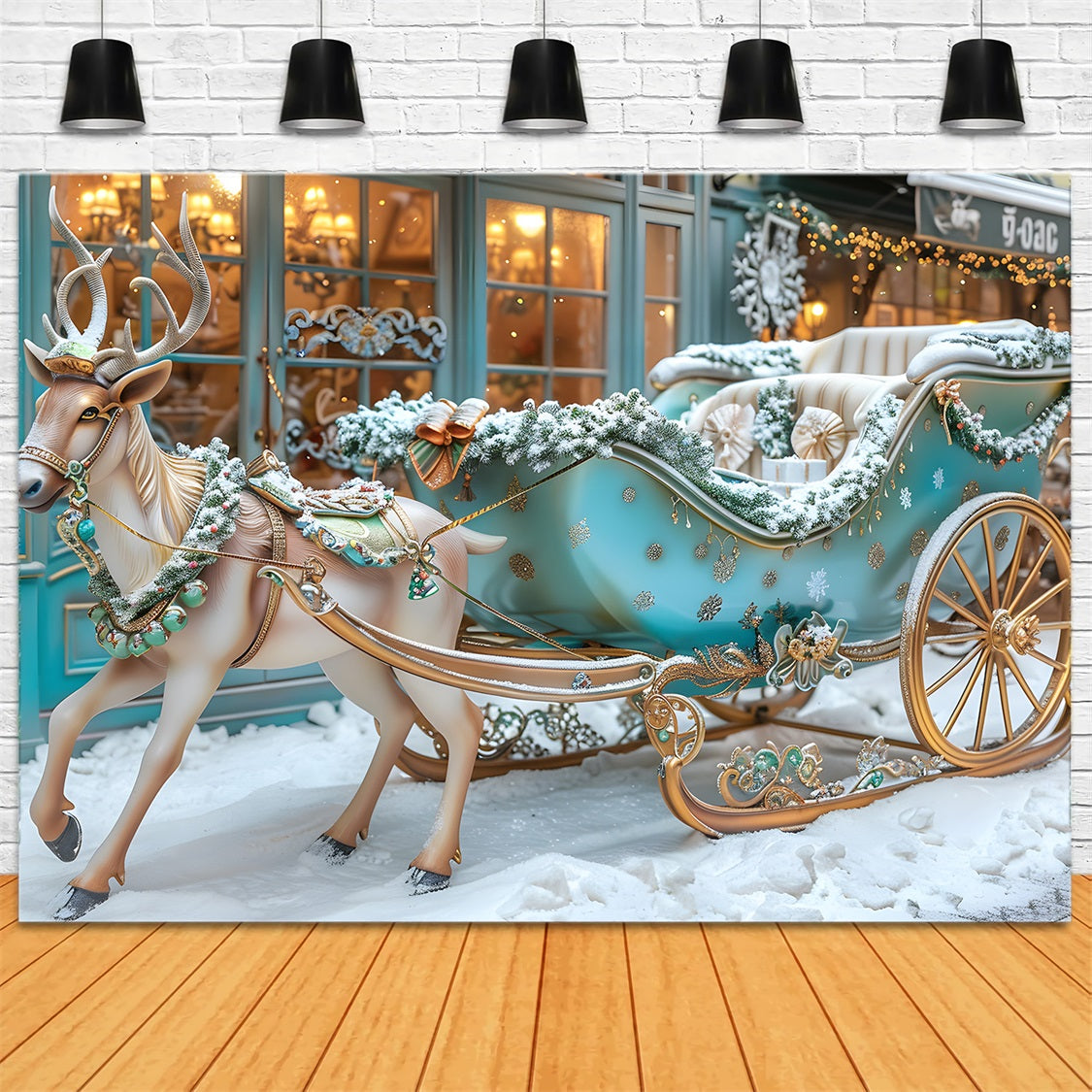 Toile de fond de Noël Balade Magique en Traîneau RR7-578