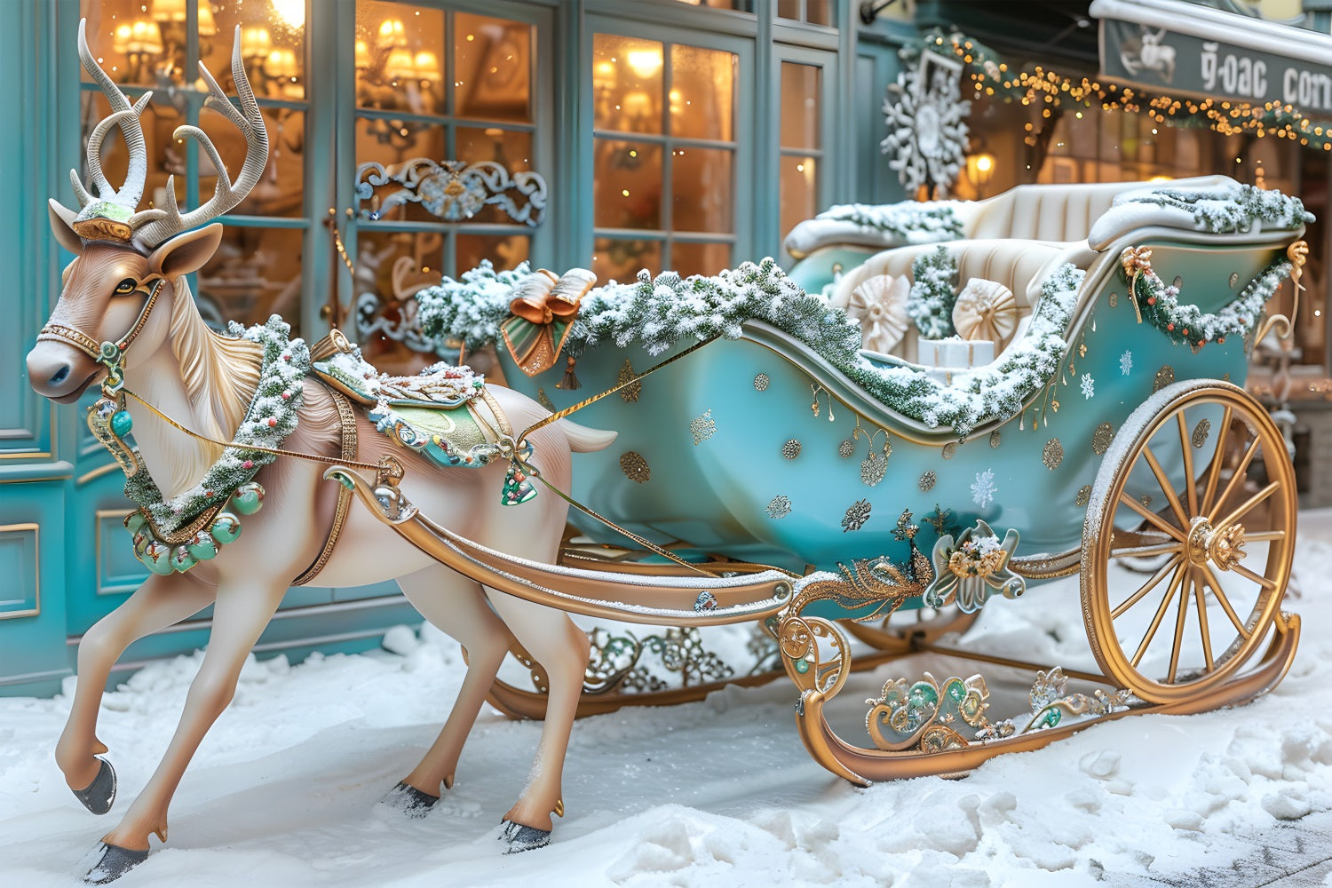 Toile de fond de Noël Balade Magique en Traîneau RR7-578