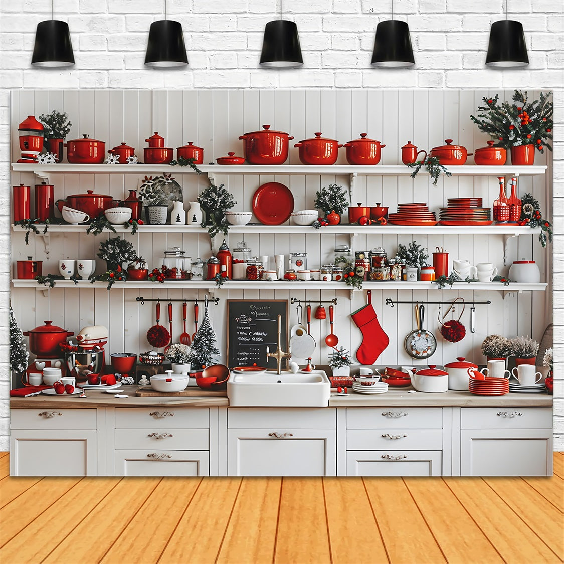 Toile de fond de Noël Cuisine Festive Merveilleuse RR7-584