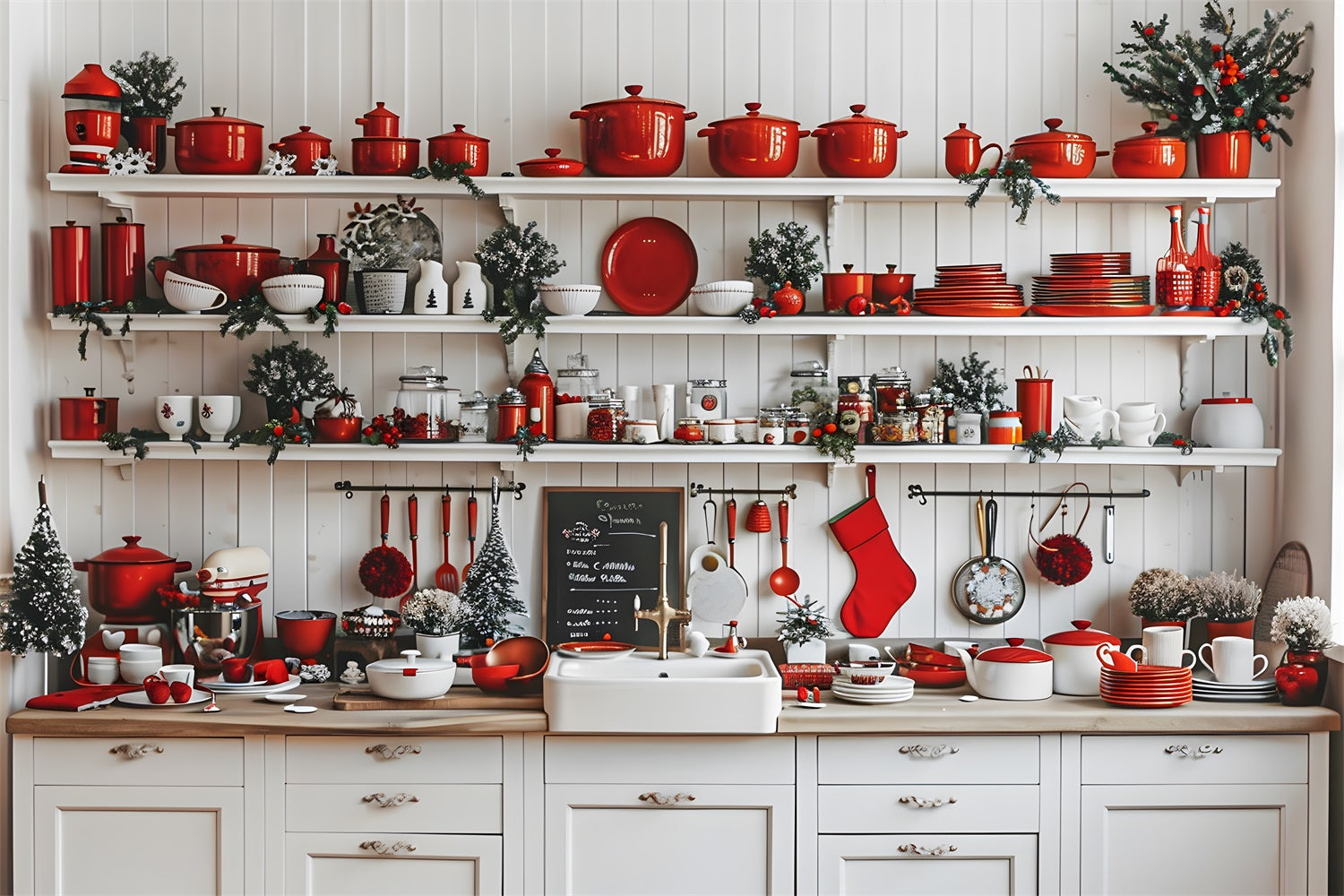 Toile de fond de Noël Cuisine Festive Merveilleuse RR7-584