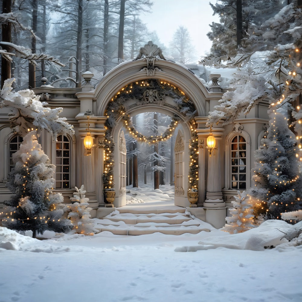 Toile de fond de Noël Arche Hivernale Merveilleuse RR7-593