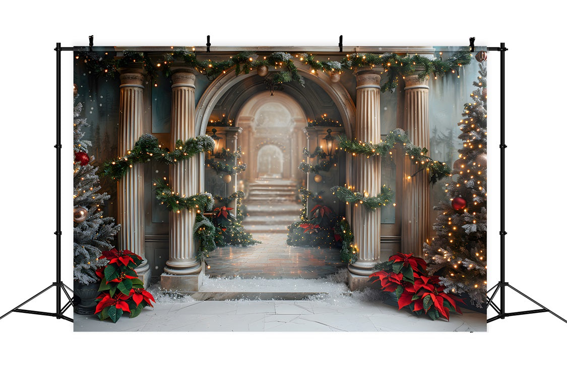 Toile de fond de Noël Escalier Grandiose Merveilleux RR7-611